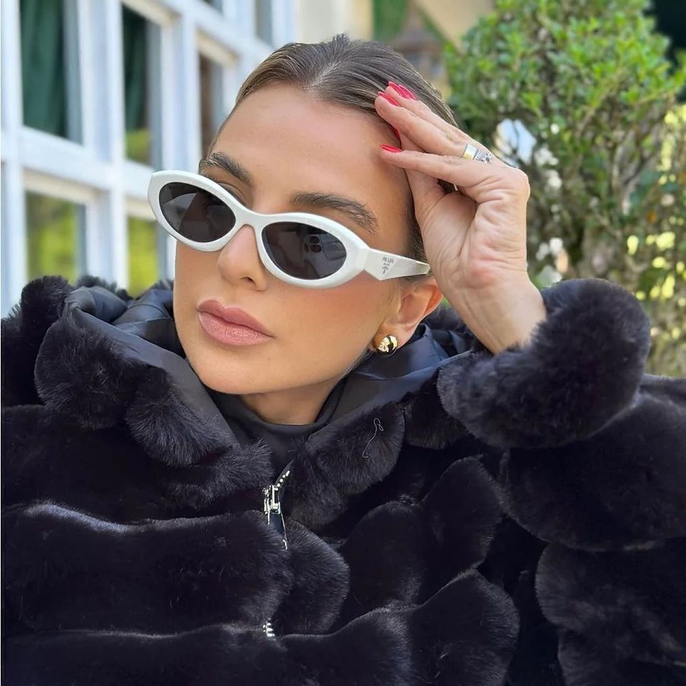 BRAND NEW PRADA PR26ZS 17K08Z Talc/Dark Grey Women Sunglasses